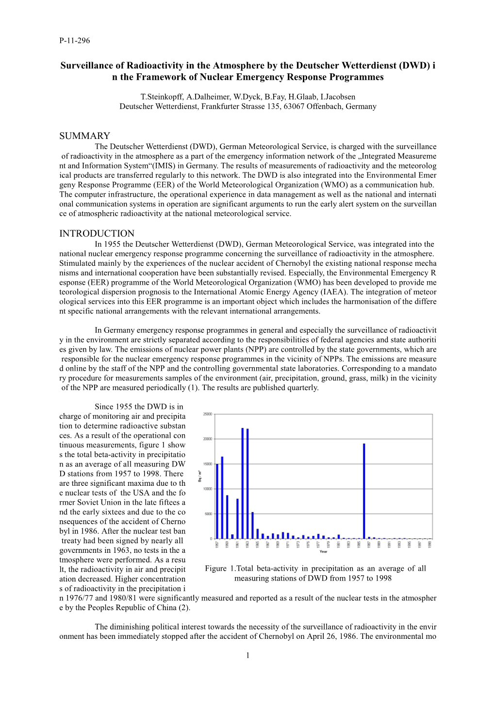 DWD) I N the Framework of Nuclear Emergency Response Programmes