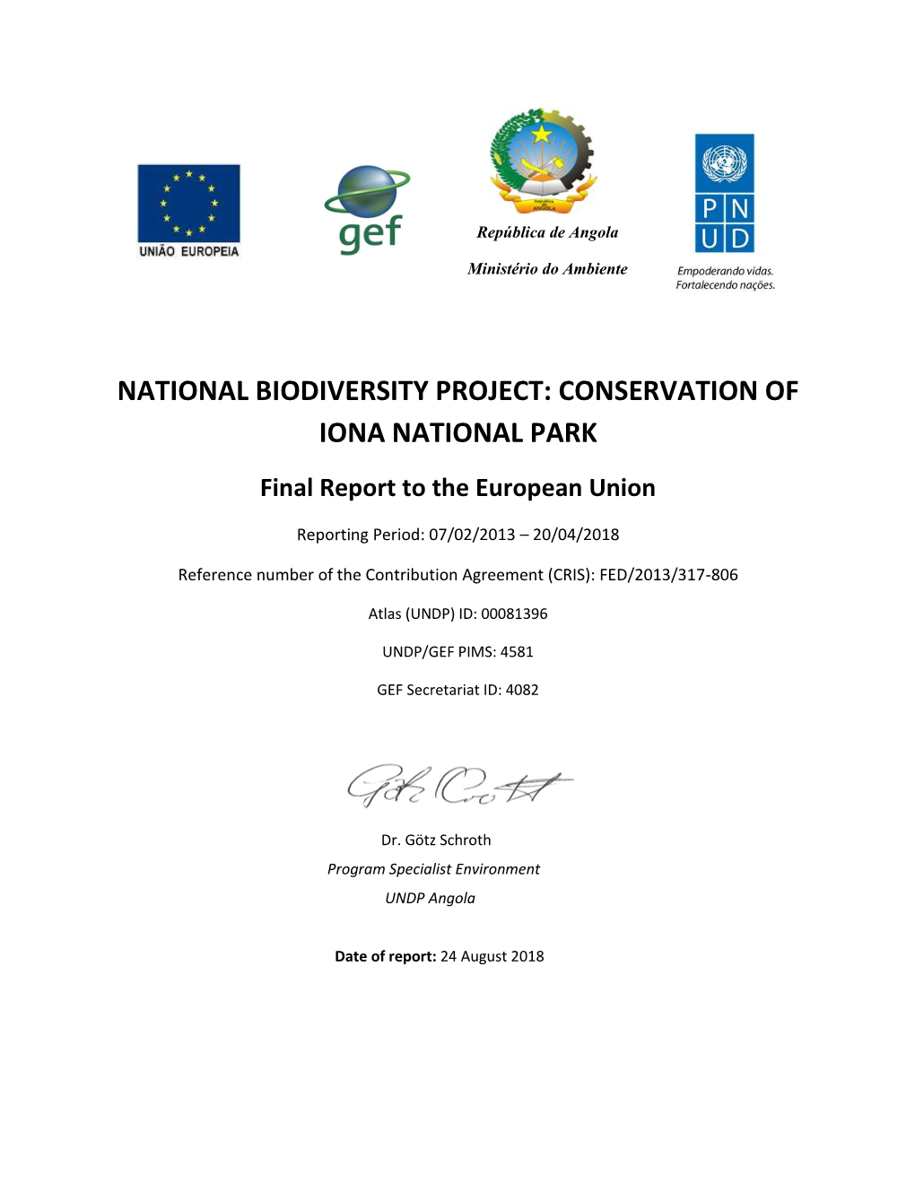 CONSERVATION of IONA NATIONAL PARK Final Report to the European Union