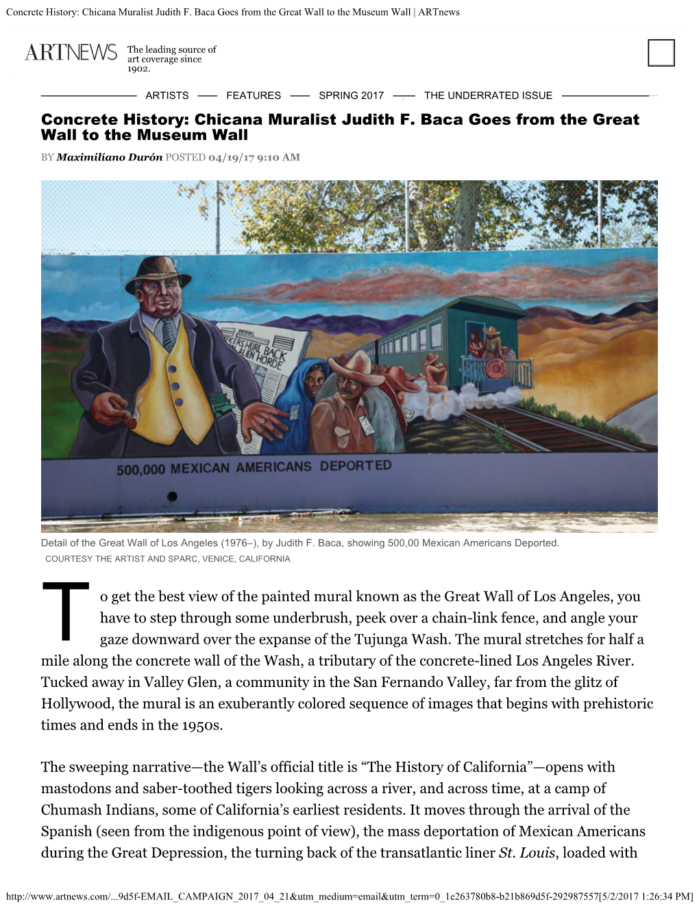 Concrete History: Chicana Muralist Judith F. Baca Goes from the Great Wall to the Museum Wall | Artnews