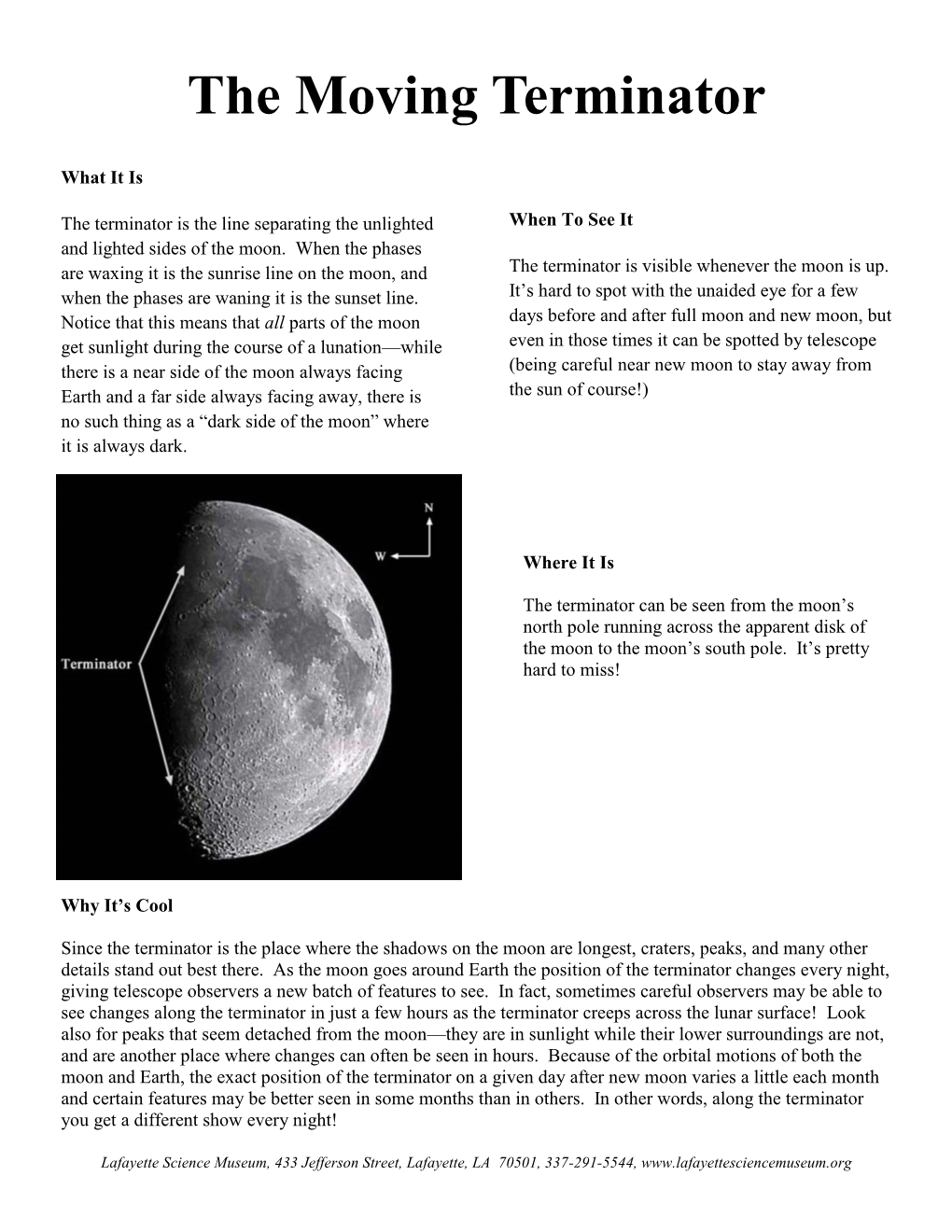 The Lunar Terminator