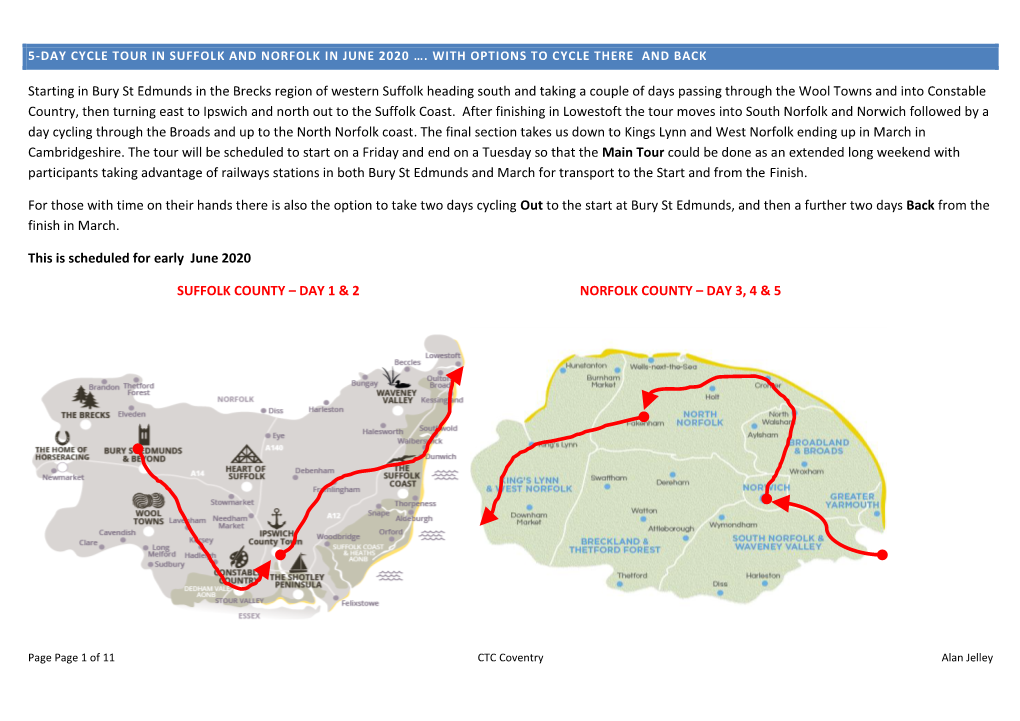 Starting in Bury St Edmunds in the Brecks Region of Western Suffolk