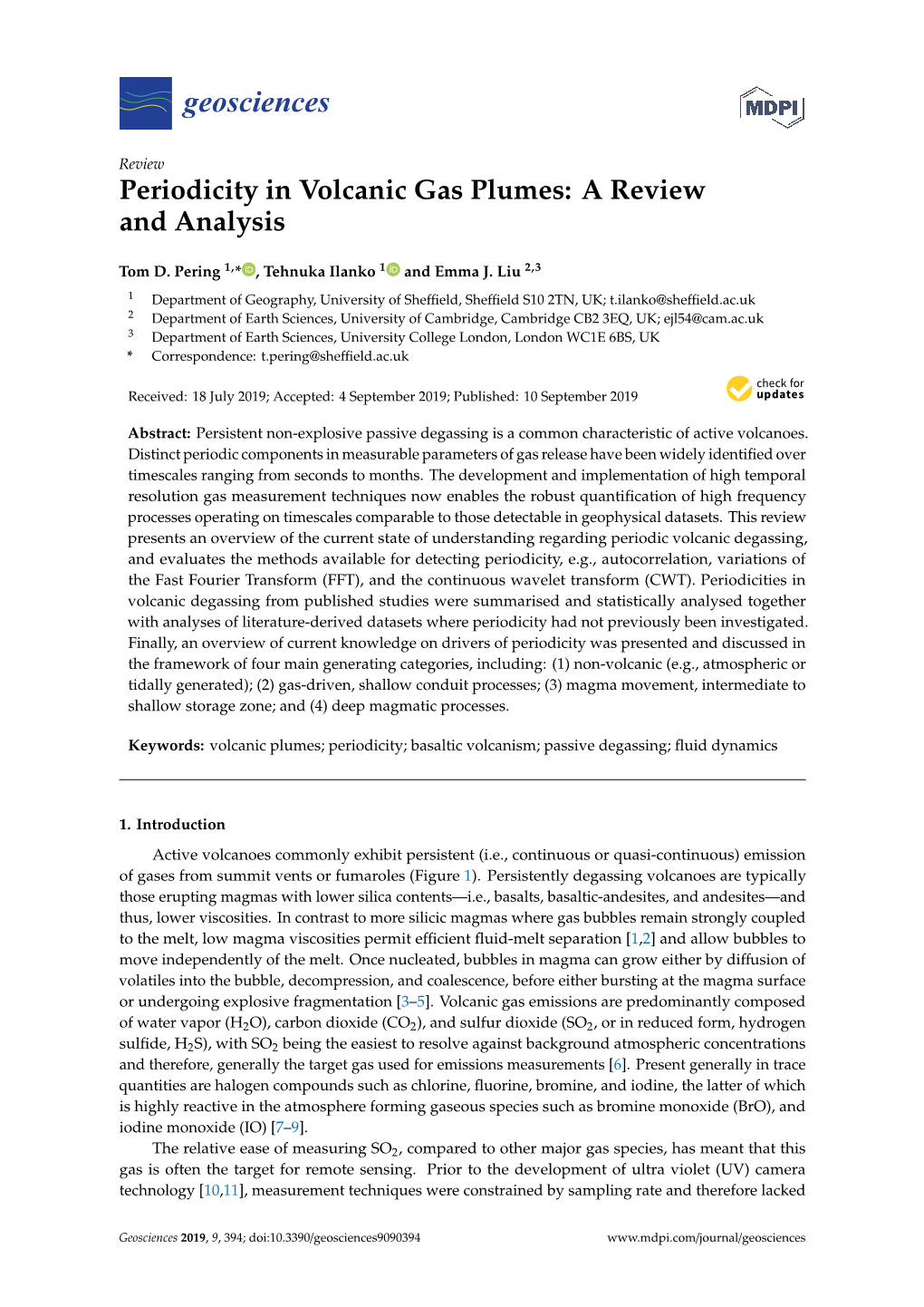 Periodicity in Volcanic Gas Plumes: a Review and Analysis