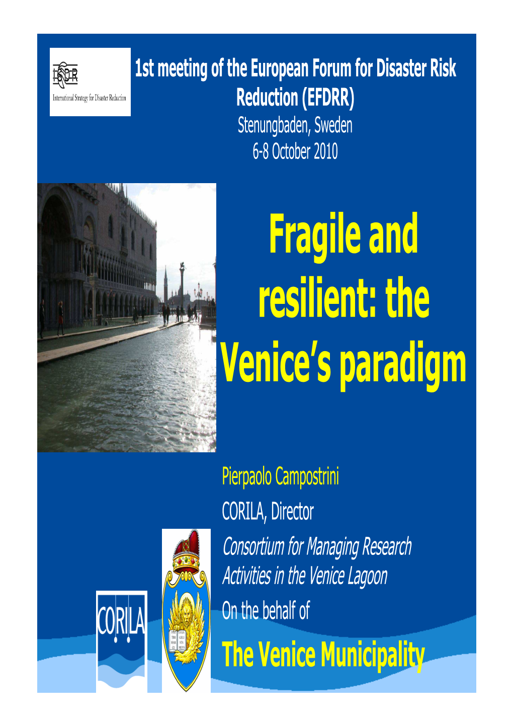 EFDRR Resilient Venice