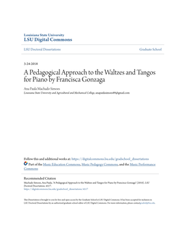 A Pedagogical Approach to the Waltzes and Tangos for Piano By