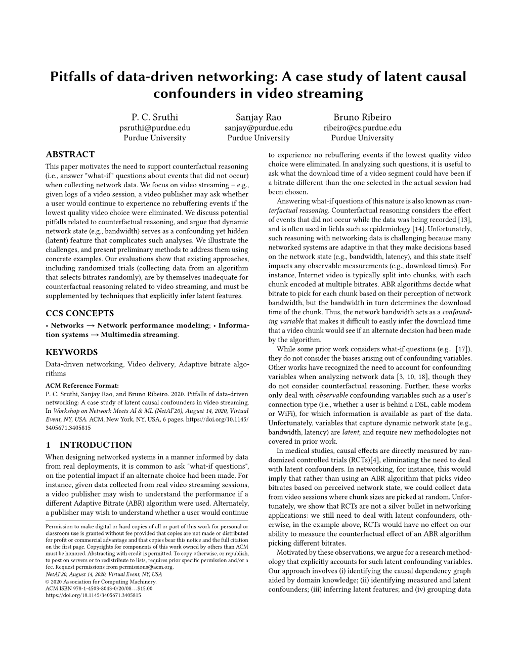 Pitfalls of Data-Driven Networking: a Case Study of Latent Causal Confounders in Video Streaming