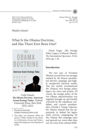 What Is the Obama Doctrine, and Has There Ever Been One?