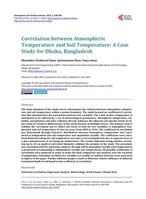 Correlation Between Atmospheric Temperature and Soil Temperature: a Case Study for Dhaka, Bangladesh