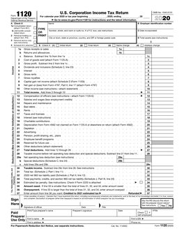 Form 1120, U.S. Corporation Income Tax Return