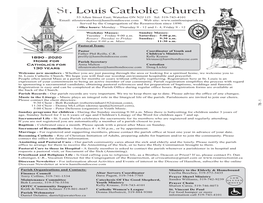 St. Louis Catholic Church Sales Representative FUNERAL HOME LTD