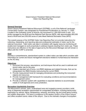 Grand Canyon Parashant National Monument Visitor Use Reporting Plan