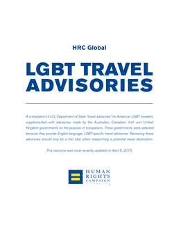 Lgbt Travel Advisories