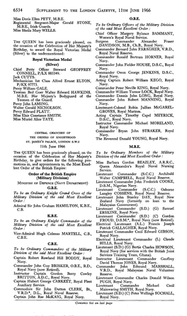 6534 Supplement to the London Gazette, Hth June 1966