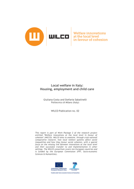 Local Welfare in Italy: Housing, Employment and Child Care