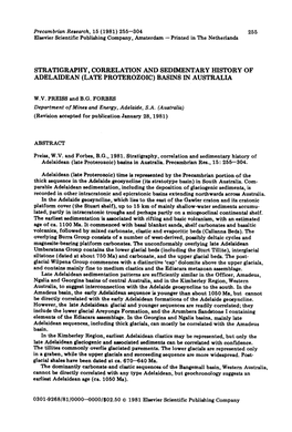 Precambrian Research, 15 (1981) 255--304 Department of Mines And