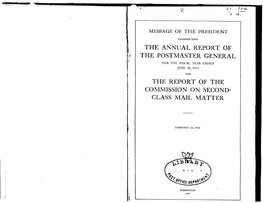 The Annual Report of the Postmaster General The