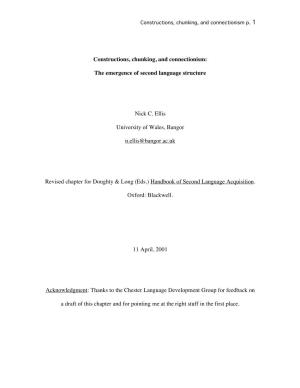 Constructions, Chunking, and Connectionism: the Emergence Of
