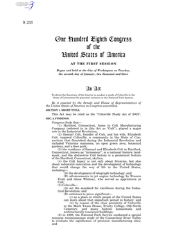 One Hundred Eighth Congress of the United States of America