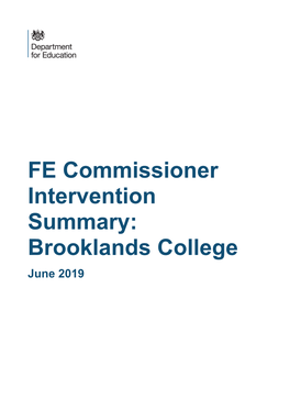 Brooklands College June 2019