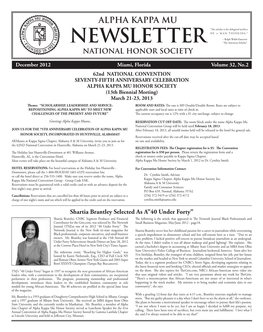 NEWSLETTER “The American Scholar” NATIONAL HONOR SOCIETY
