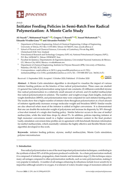 Initiator Feeding Policies in Semi-Batch Free Radical Polymerization: a Monte Carlo Study