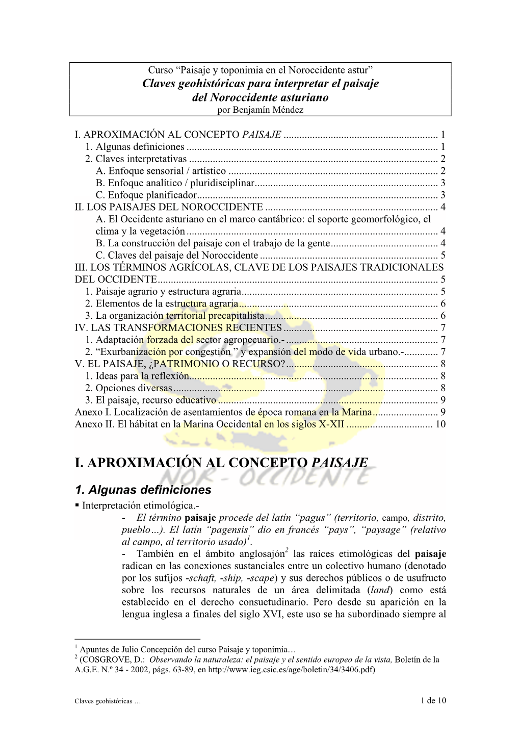 Claves De Interpretación Del Paisaje