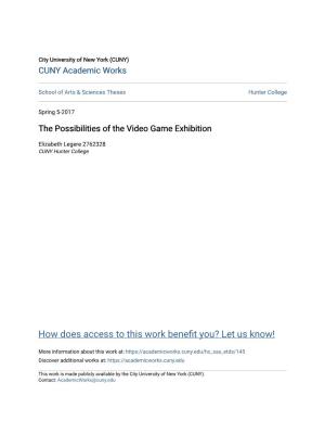 The Possibilities of the Video Game Exhibition