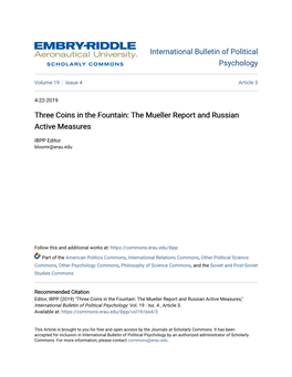 The Mueller Report and Russian Active Measures