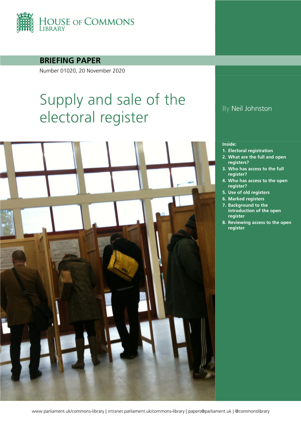 Supply and Sale of the Electoral Register