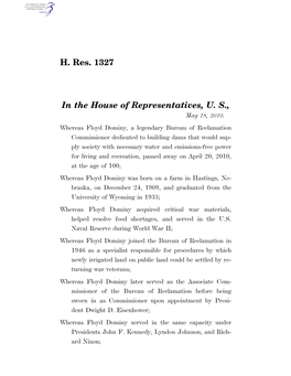 H. Res. 1327 in the House of Representatives, U