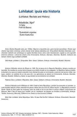 Ipuia Eta Historia. IN: Antoine D'abbadie 1897-1997