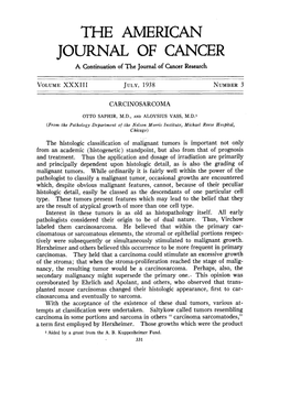 THE MERICAN JOURNAL of CANCER a Continuation of the Journal of Cancer Research