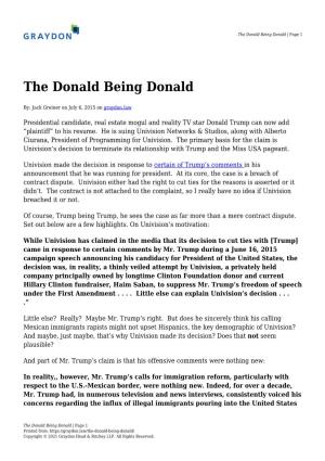 The Donald Being Donald | Page 1