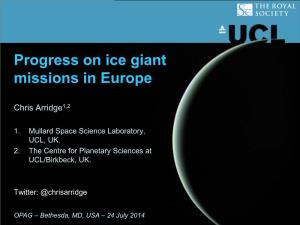 Progress on Ice Giant Missions in Europe
