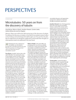 Microtubules: 50 Years on from the Discovery of Tubulin