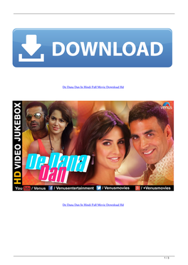 De Dana Dan in Hindi Full Movie Download Hd