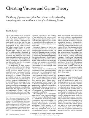 Cheating Viruses and Game Theory