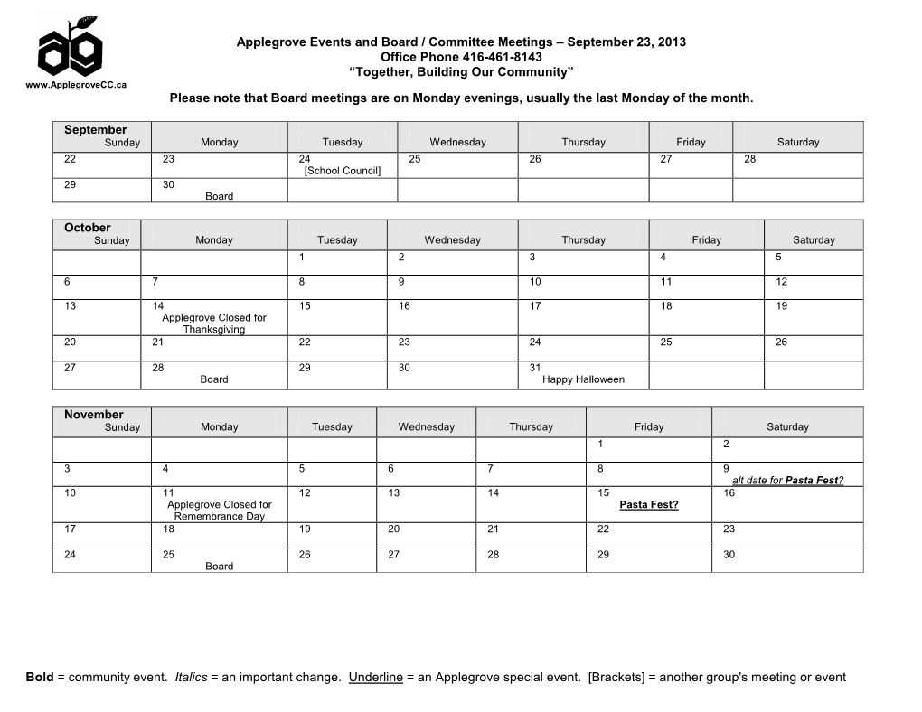 September 2013 Board Meeting Package