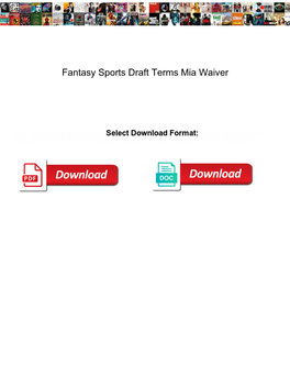 Fantasy Sports Draft Terms Mia Waiver