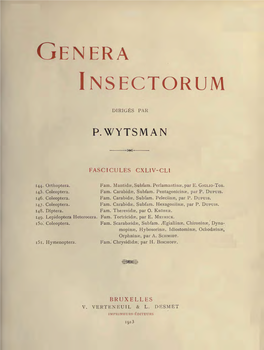 Genera Insectorum Orthoptera