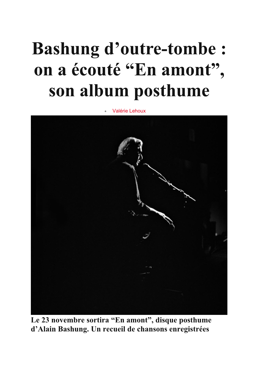 Bashung D'outre-Tombe