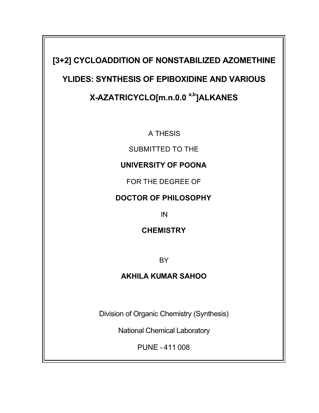 Synthesis of Epiboxidine and Various X-Azatricyclo