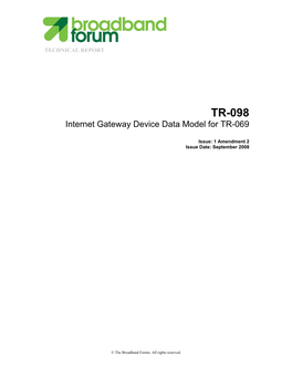 Internet Gateway Device Data Model for TR-069
