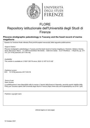 Pliocene Stratigraphic Paleobiology in Tuscany and the Fossil Record Of