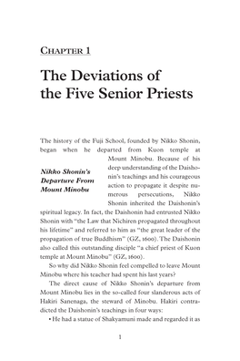 Chapter 1: the Deviations of the Five Senior Priests