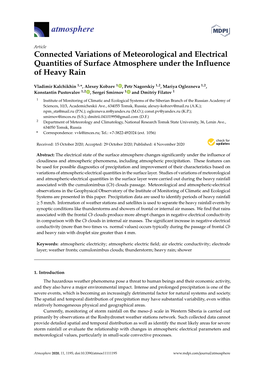 Connected Variations of Meteorological and Electrical Quantities of Surface Atmosphere Under the Influence of Heavy Rain