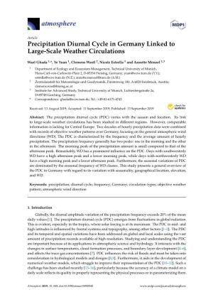 Precipitation Diurnal Cycle in Germany Linked to Large-Scale Weather Circulations