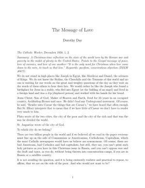 The Message of Love