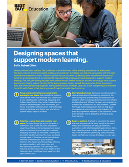 Designing Spaces That Support Modern Learning. by Dr