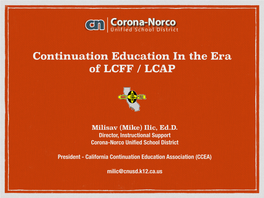 Continuation Education in the Era of LCFF&LCAP