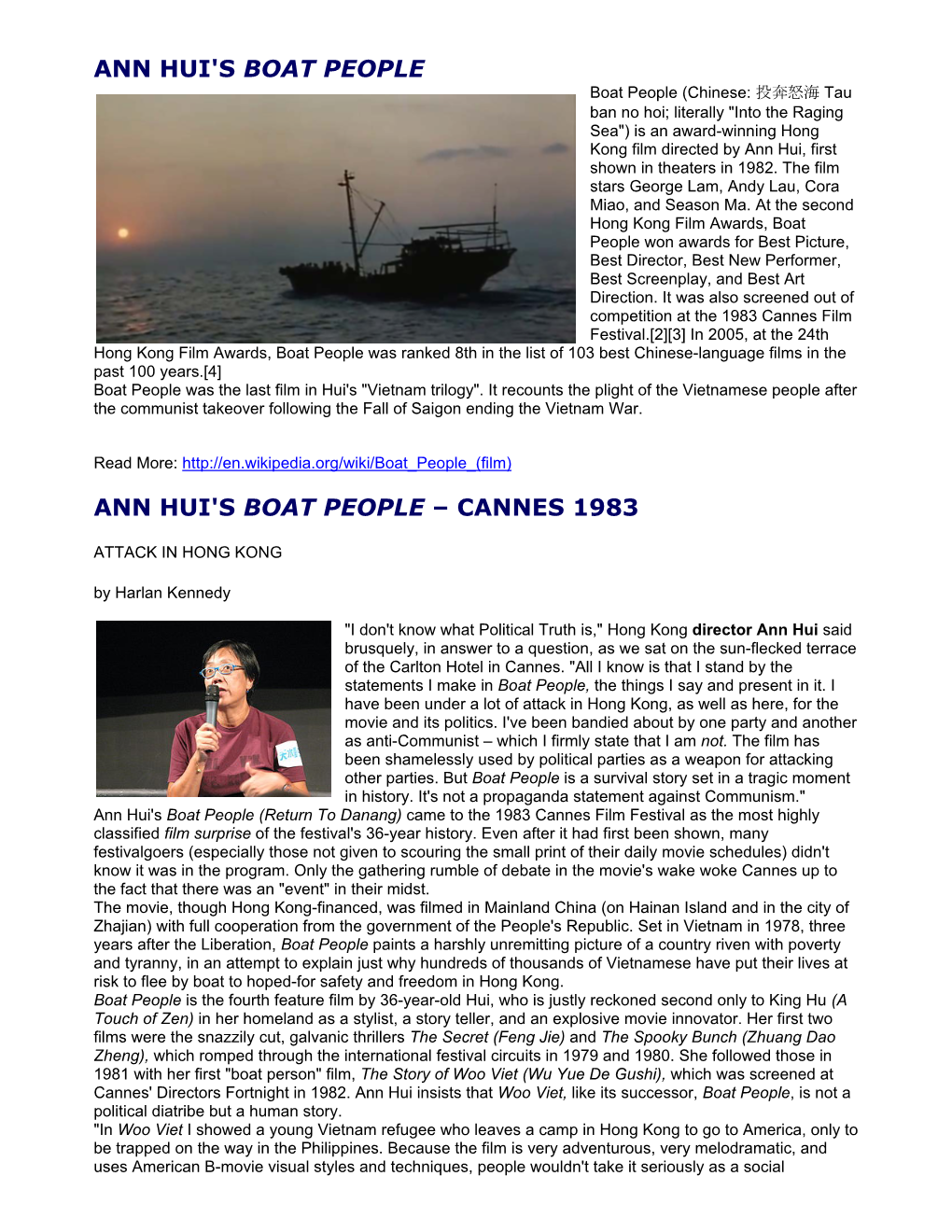 Ann Hui's Boat People